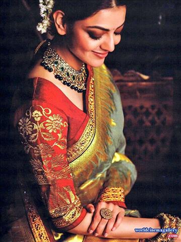 Kajal Aggarwal Traditional Saree Stills