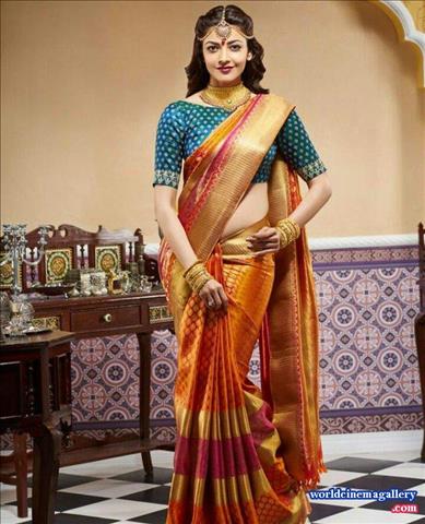 Kajal Aggarwal Traditional Saree Stills