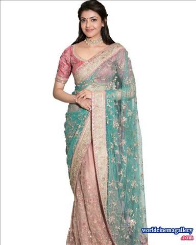 Kajal Aggarwal Traditional Saree Stills