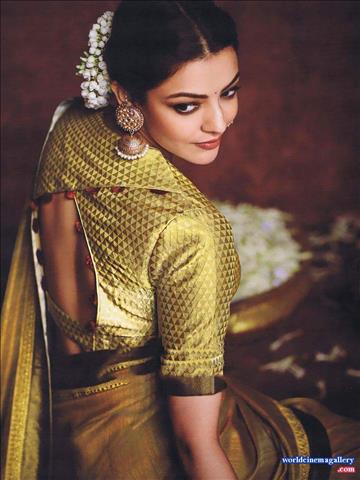 Kajal Aggarwal Traditional Saree Stills