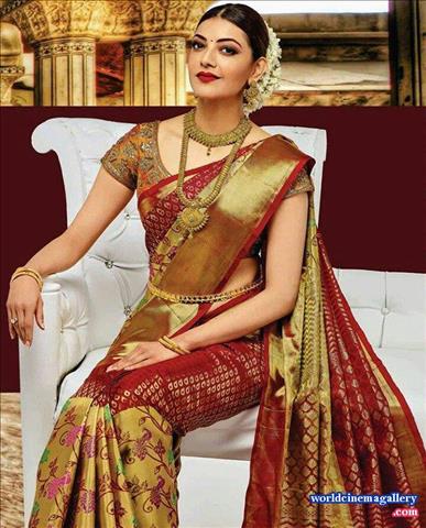 Kajal Aggarwal Traditional Saree Stills