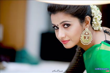 Priya Bhavani Shankar Green Saree stills at pothys ads - World Cinema Gallery