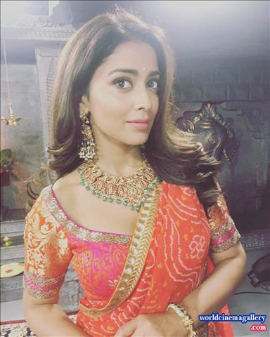 Shriya Hot Cleavage Stills