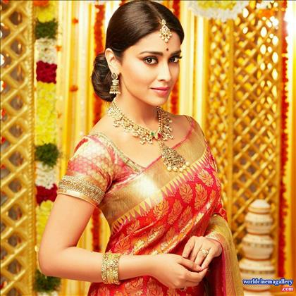 Shriya Saran in VRK Silks Saree Stills