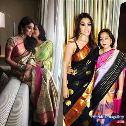 Shriya Saran in VRK Silks Saree Stills