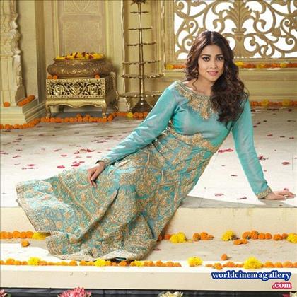 Shriya Saran in VRK Silks Saree Stills