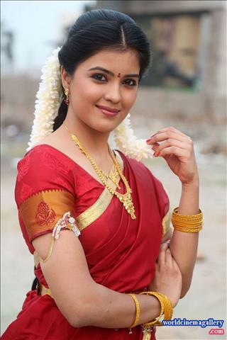 Amritha Red Saree Stills