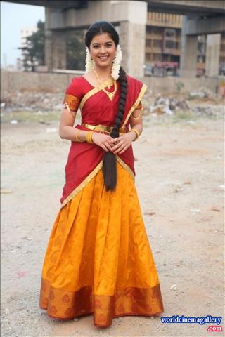 Amritha Red Saree Stills