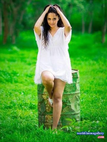 Anasuya Hot Photoshoot in White Dress