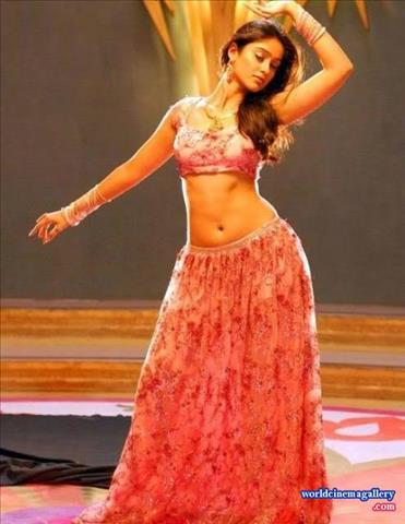 Ileana D'cruz Sexy Red Saree Stills