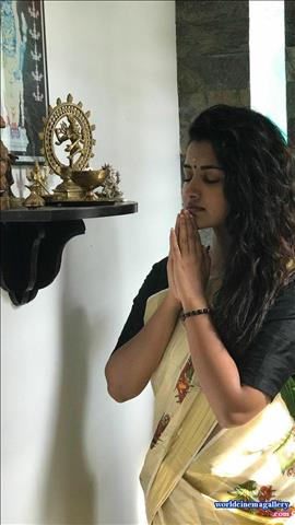 Anupama Parameswaran Vishu Celeration in Kerala Saree stills