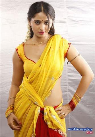Anushka Yellow Saree in Jeevana Vedam