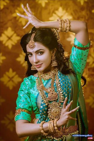 Parvatii Nair Green Saree Stills