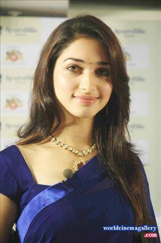 Tamanna in Blue Saree