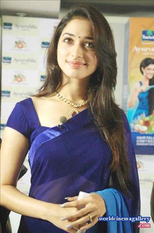 Tamanna in Blue Saree