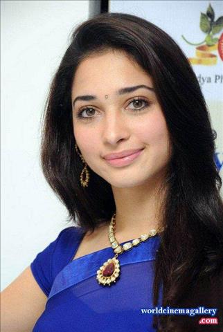 Tamanna in Blue Saree