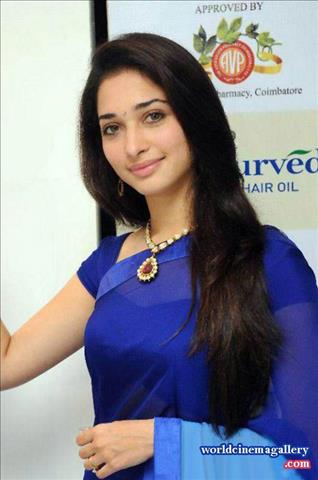 Tamanna in Blue Saree
