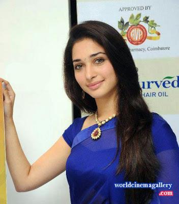 Tamanna in Blue Saree
