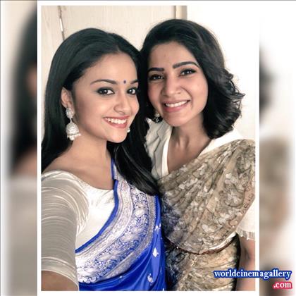 Keerthy Suresh Saree Stills At Nadigaiyar Thilagam Movie