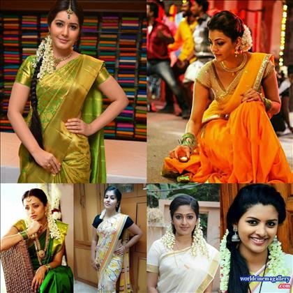 Actress Homely Look in Saree