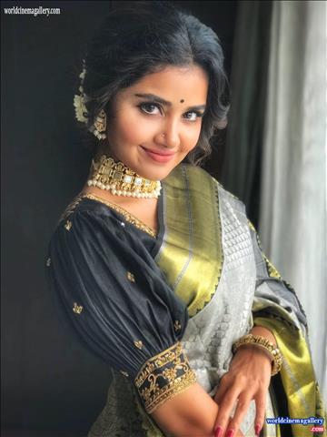 Anupama Parameshwaran Saree Stills