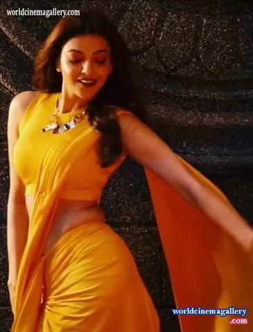 Kajal Aggarwal Yellow Saree in Comali movie Stills,