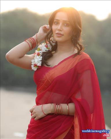 Anaira Gupta Red Hot Saree Stills