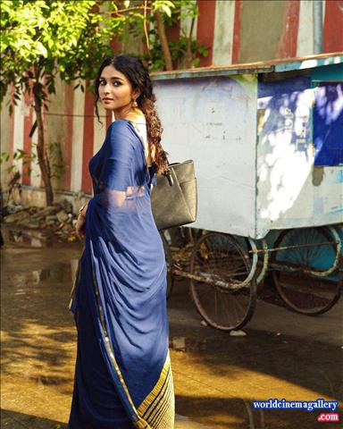 Kayadu Lohar blue saree stills