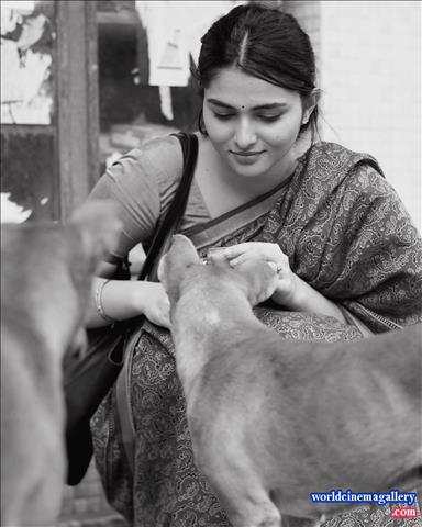 Kayadu Lohar Dragon acress saree stills