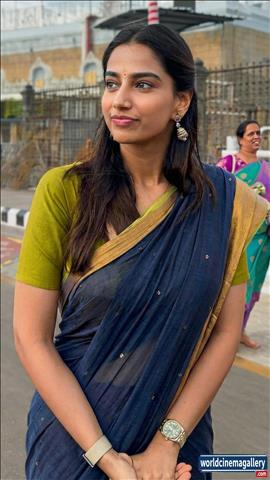 Meenakshi Chaudhary at Tirumala Tirupati temple