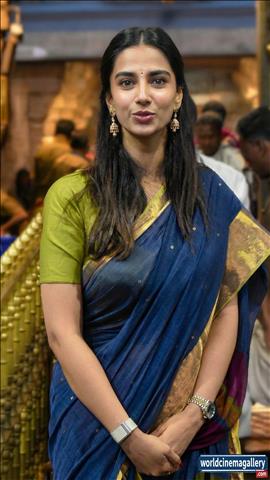 Meenakshi Chaudhary at Tirumala Tirupati temple