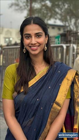 Meenakshi Chaudhary at Tirumala Tirupati temple