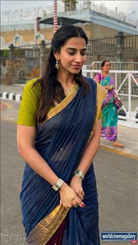 Meenakshi Chaudhary at Tirumala Tirupati temple