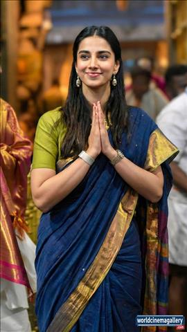 Meenakshi Chaudhary at Tirumala Tirupati temple